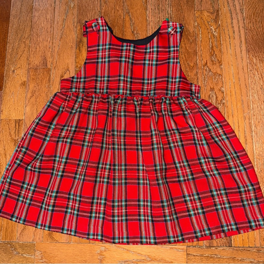 Vintage “Samara” Red Plaid Sleeveless Dress, Christmas Perfection, Size 4T